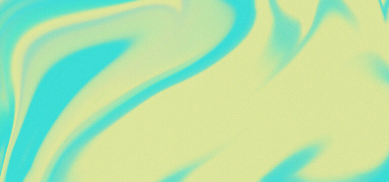 Abstract fluid swirls blend turquoise and pale yellow hues in soft gradient motion