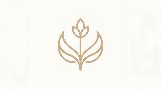 Elegant vector wheat emblem.