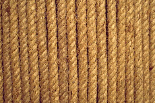 Close-up of natural brown rope texture background.