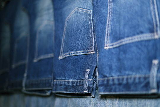 Repeating Denim Fabric Texture with Back Pockets