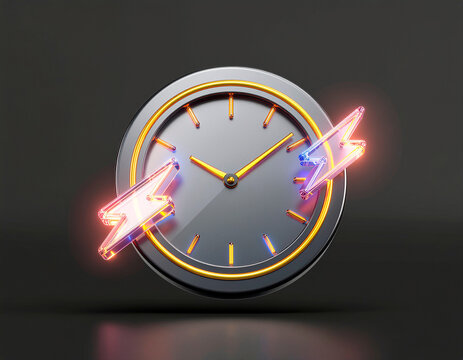 Badge de promo&ccedil;&atilde;o relampago 3d png fundo transparente