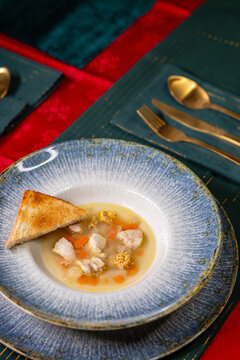 Traditional Christmas food in Czech Republic - fish soup