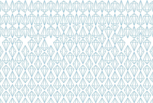 Patr&oacute;n geom&eacute;trico sin costuras con formas de diamantes lineales de color azul claro sobre un fondo blanco limpio, ideal para dise&ntilde;o gr&aacute;fico, papel tapiz y fondos digitales modernos.
