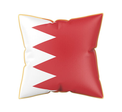 Pillow with the flag of Bahrain on transparent background