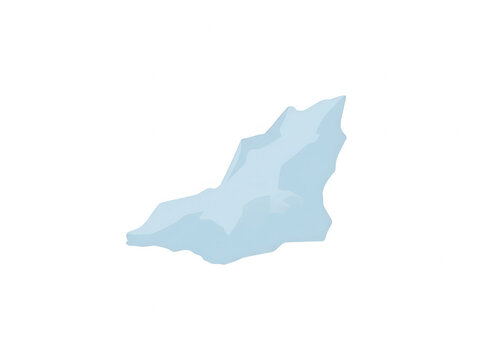 Ilustraci&oacute;n vectorial de un bloque de hielo o peque&ntilde;o iceberg de color azul claro, aislado sobre un fondo blanco limpio.