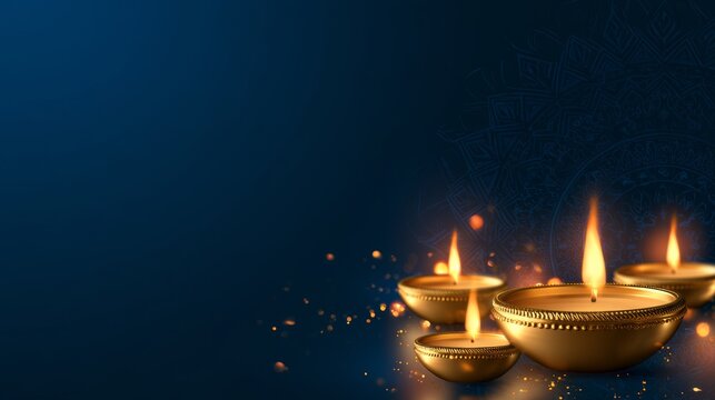 Diwali, Small oil lamp with a steady flame rests on a purple and red background, conveying calm, hope and spiritual meditation.