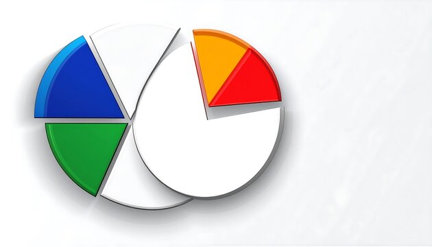 Colorful geometric pie chart on white background.