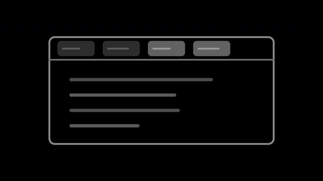Gray browser tabs switching across a clean interface on transparent background