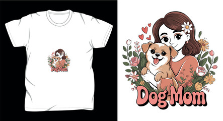 Fototapeta premium Dog graphic vector art t-shirt design print template