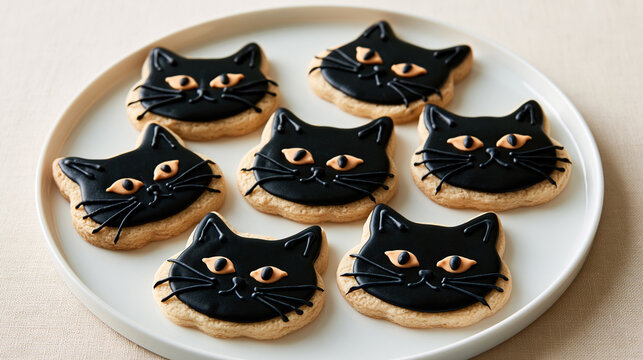  cat shaped cookies,halloween cookies
