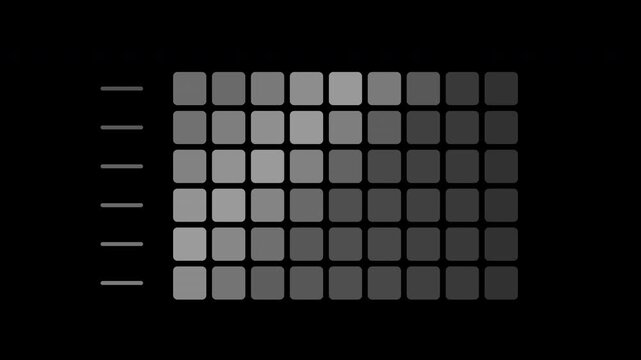 Gray cohort analysis matrix filling diagonally on transparent background