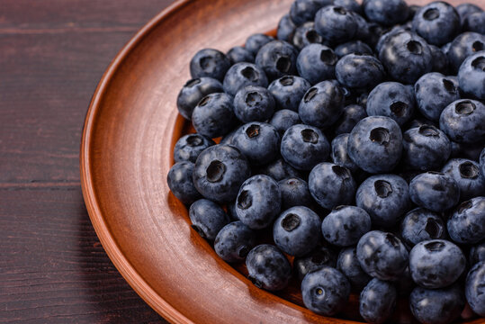 Fresh, ripe, and juicy wild blueberries as an ingredient for vegetarian dishes
