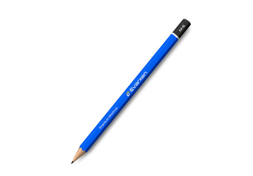 Blue Wooden Pencil Mockup