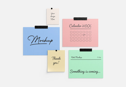 Colorful Sticky Note Mockup