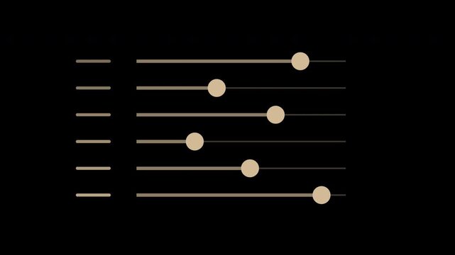 Beige dot plot rankings shifting across horizontal scales on transparent background