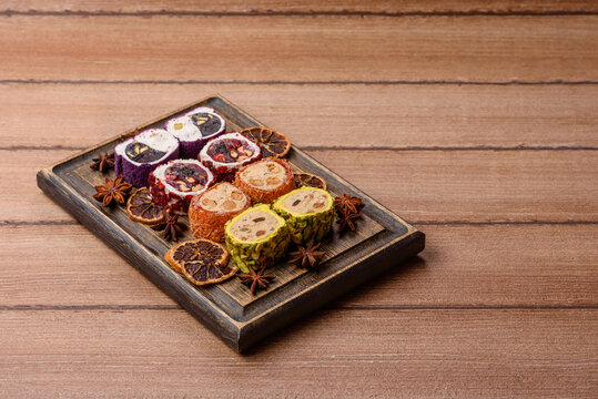 Turkish delight or lokum is a traditional Eastern sweet made with nuts. Turkish delight, lokum