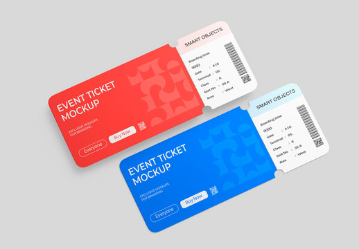 Event Ticket Mockup with Barcode