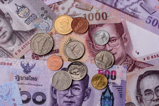 Thailand, Thai paper banknotes baht for settlements and financial transactions
