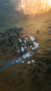aerial view of village