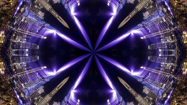 dubai skyline abstract hypnotic pattern