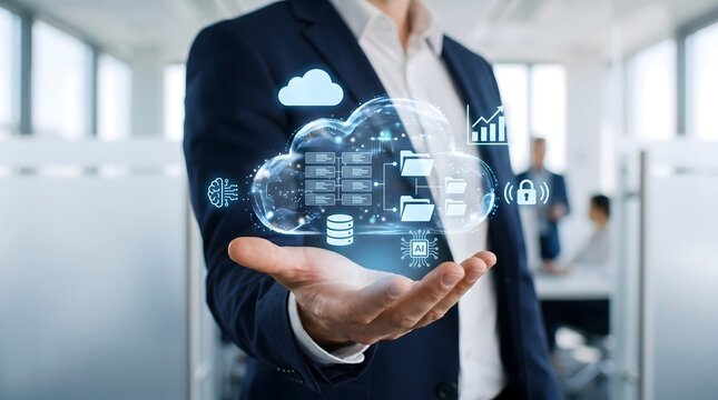 Enterprise cloud computing architecture with artificial intelligence integration and secure database management network