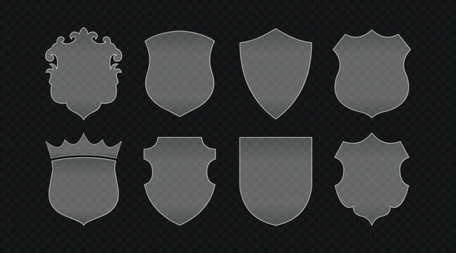 Set of various heraldic shield shapes