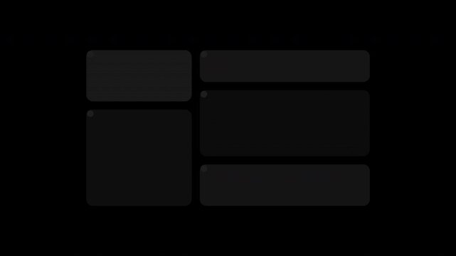 Black treemap tiles rebalancing data proportions on transparent background