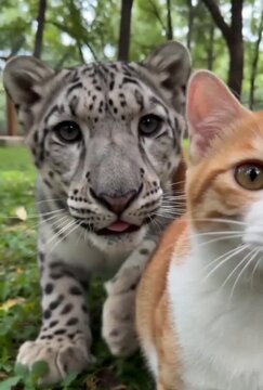 Cat and leopard 