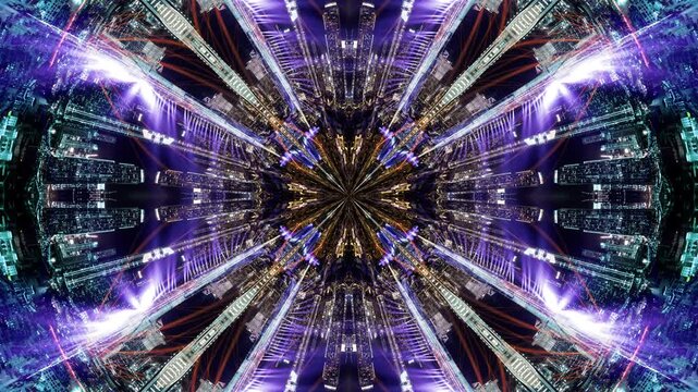 dubai skyline abstract hypnotic pattern