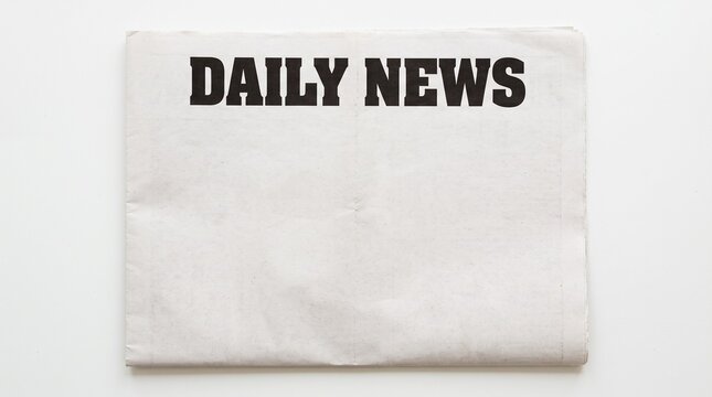 Blank newspaper page with Daily News headline on white background