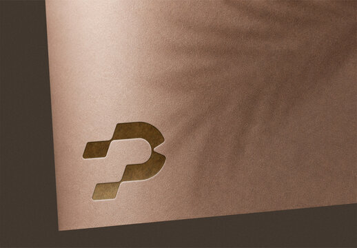 Luxury Die Cut Logo Mockup on Paper