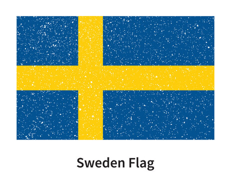 Grunge style flag of sweden