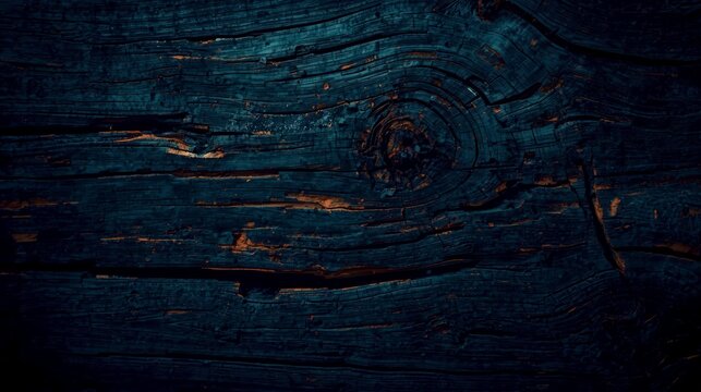 Dark wood grain with deep blue tones