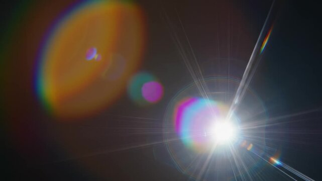Light Flare transition with lens effect during bright illumination in cinematic motion