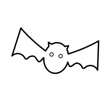Bat monochrome icon Surprised, surprise, flashing face, Halloween, animal, spooky, scary, monster, etc.