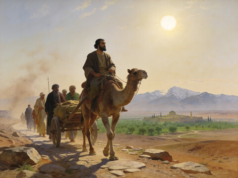 Saul Traveling the Road to Damascus Before His Conversion, Classical Biblical Painting