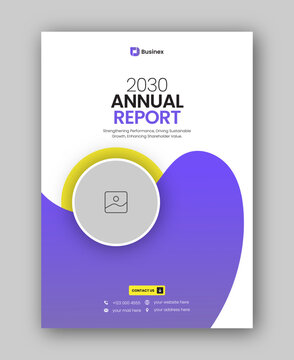 Brochure cover or annual report flyer design template for corporate business agency