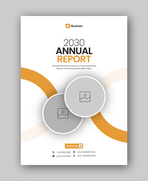 Brochure cover or annual report flyer design template for corporate business agency