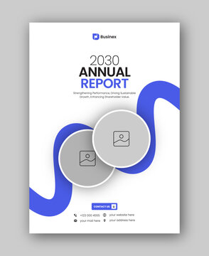 Brochure cover or annual report flyer design template for corporate business agency