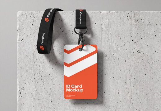 ID Card Lanyard Mockup Template