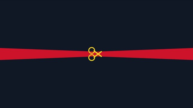 Grand festive sale motion animation with ribbon cutting effect for retail marketing and promotional advertising campaigns 4k
