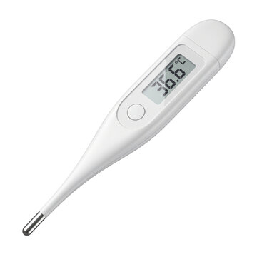 Digital Thermometer with Temperature Reading Isolated on Transparent Background PNG for Health Monitoring