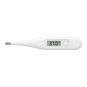 Digital Thermometer with Temperature Reading Isolated on Transparent Background PNG for Health Monitoring