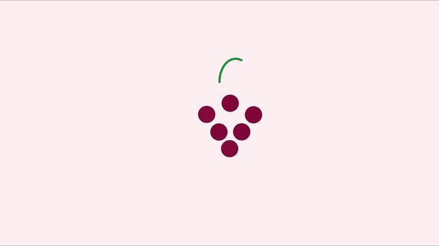 Minimalist animated grape motion for food and beverage branding and healthy lifestyle concepts animation 4k