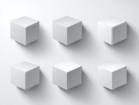 White cubes on a white background.