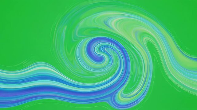 Fluid motion organic waves in vibrant blue and green against a bright backdrop