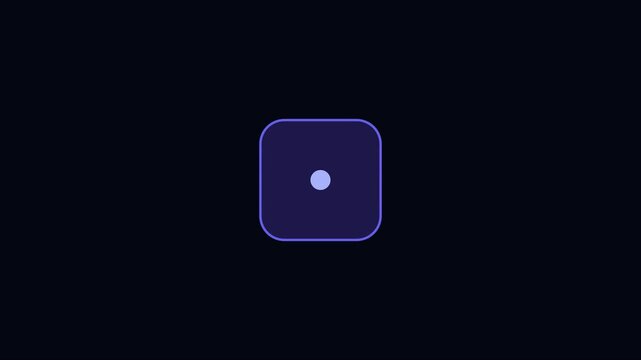 Minimalist loading spinner animation with pulsing dot on dark 4k background, progress waiting