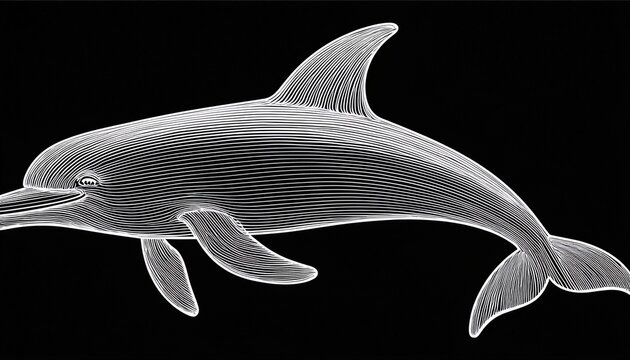 hand drawn dolphin outline