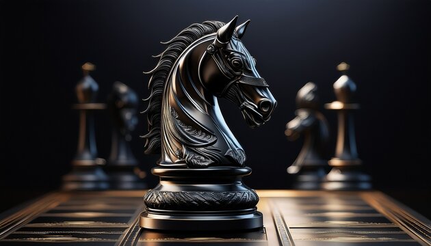 black chess knight piece
