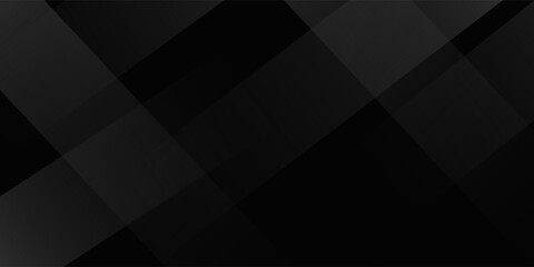 Obraz premium Modern black white abstract background. Minimal. Gradient. Dark grey banner with geometric shapes, lines, stripes, triangles. Design. Futuristic. Cut paper or metal effect.